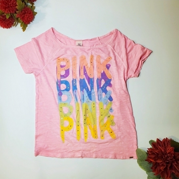 VS PINK NEON PINK EMBELLISHED TEE - Picture 1 of 9